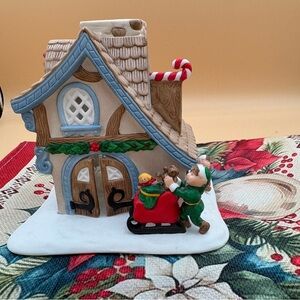 Vintage PartyLite Toy Workshop Village Tealight candle holder